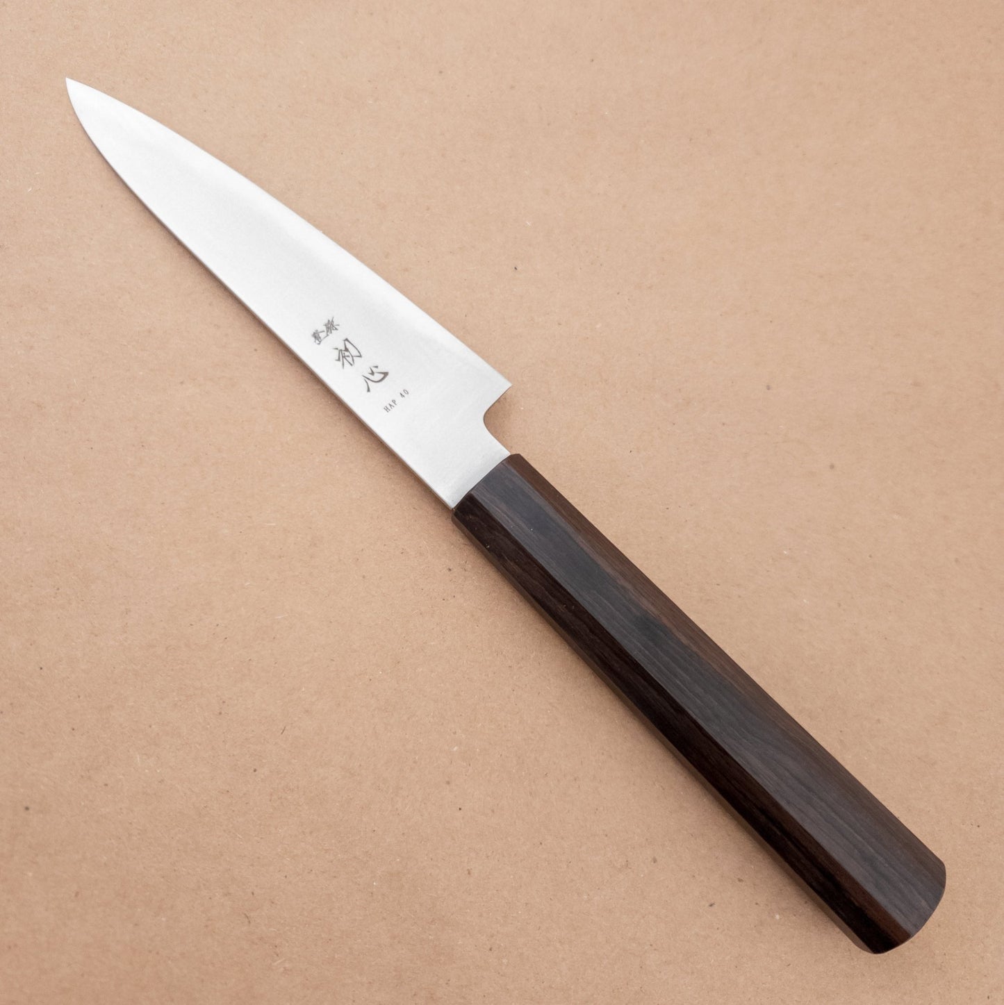 120mm Hatsukokoro Hayabusa HAP40 Ebony Wa Petty Utility right side - District Cutlery