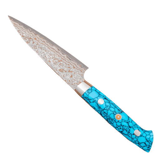 130mm Saji Rainbow VG10 Petty Utility Turquoise Yo Handle - District Cutlery