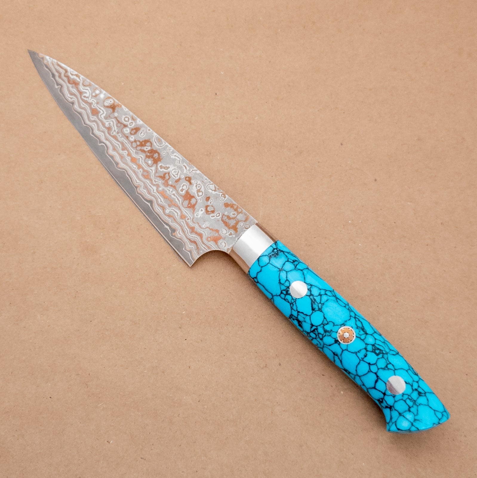 130mm Saji Rainbow VG10 Petty Utility Turquoise Yo Handle - District Cutlery