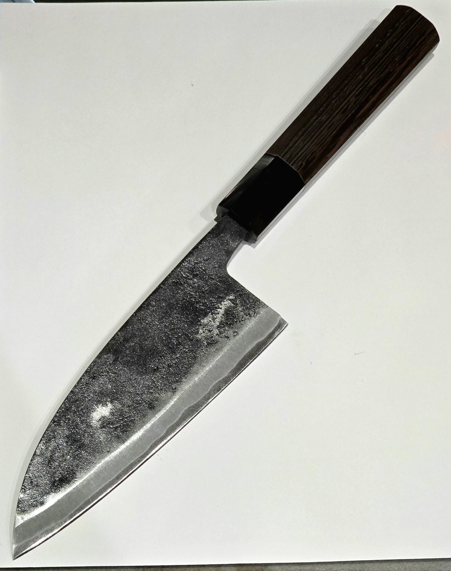 150mm Hatsukokoro Kurokaze Wa Deba Teak Handle - District Cutlery