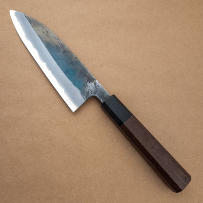 165mm Hatsukokoro Kurosagi AS Wa Santoku left side - District Cutlery