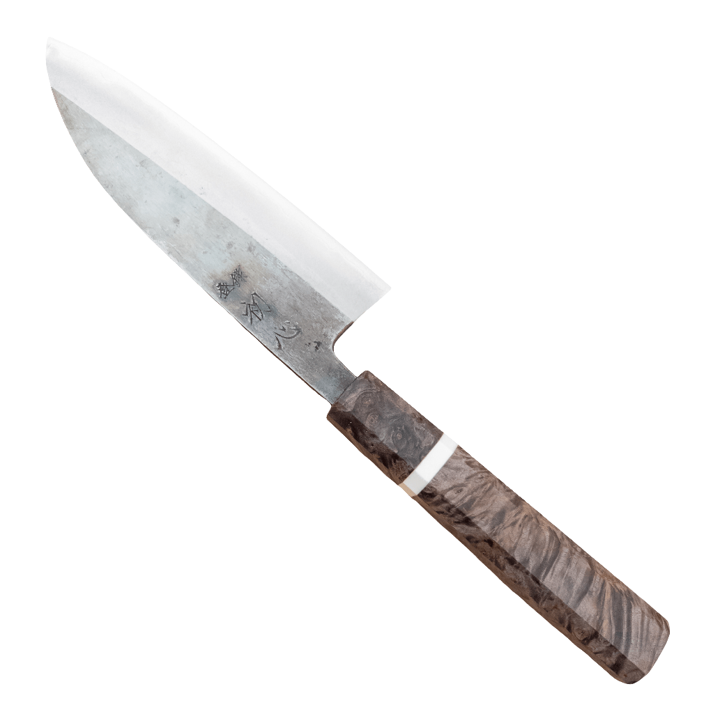 165mm Hatsukokoro Kurosagi AS Wa Santoku Stabilized Birch - District Cutlery