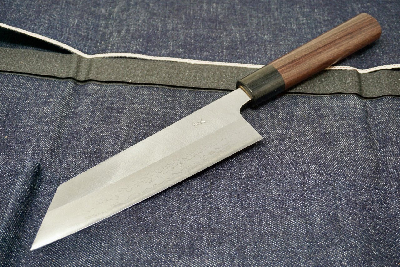 165mm Muneishi AO2 Damascus Wa Bunka Rosewood - District Cutlery