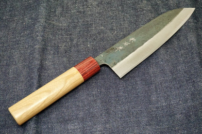 165mm Muneishi Aogami Damascus Wa Santoku - District Cutlery