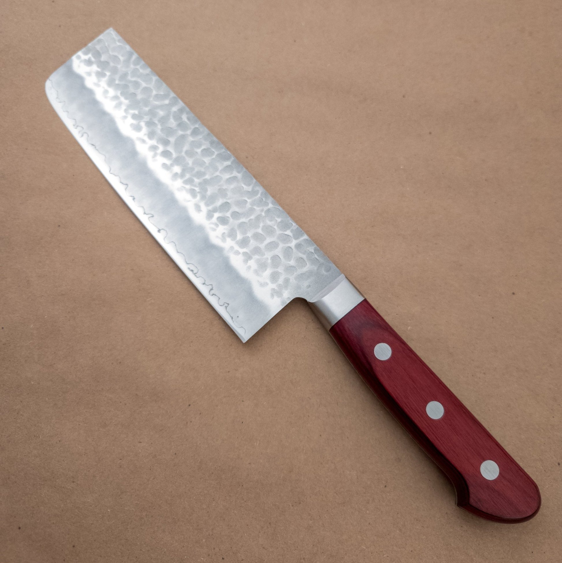 165mm Tsunehisa AUS8 Nakiri Red Yo Handle - District Cutlery