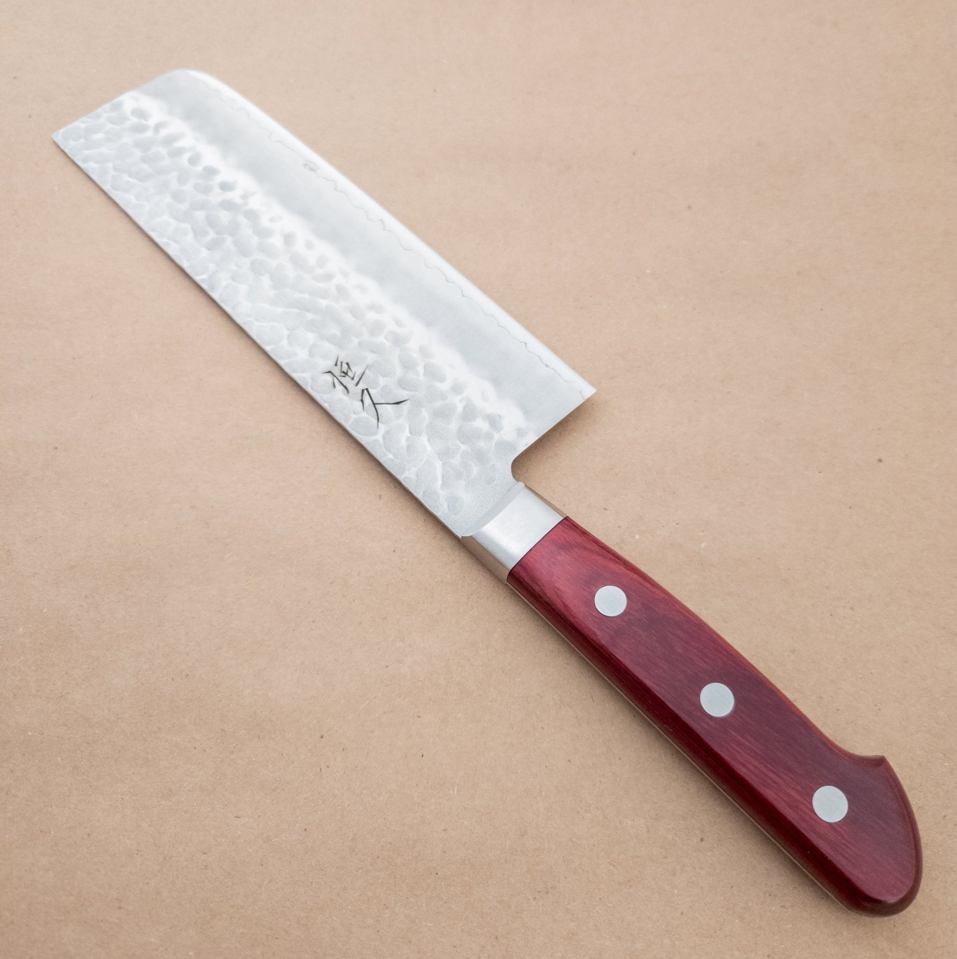 165mm Tsunehisa AUS8 Nakiri Red Yo Handle - District Cutlery