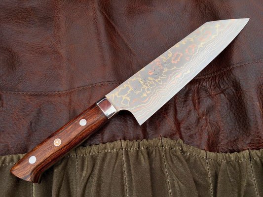 170mm Saji AO2 Rainbow Damascus Bunka Yo Handle - District Cutlery