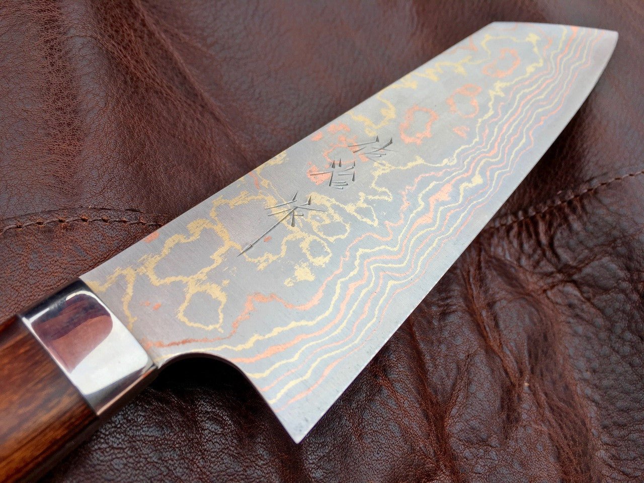 170mm Saji AO2 Rainbow Damascus Bunka Yo Handle - District Cutlery