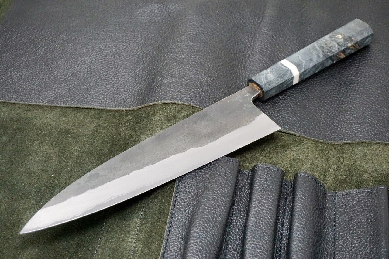 180mm Hatsukokoro Kurokaze Wa Gyuto Birch Handle - District Cutlery