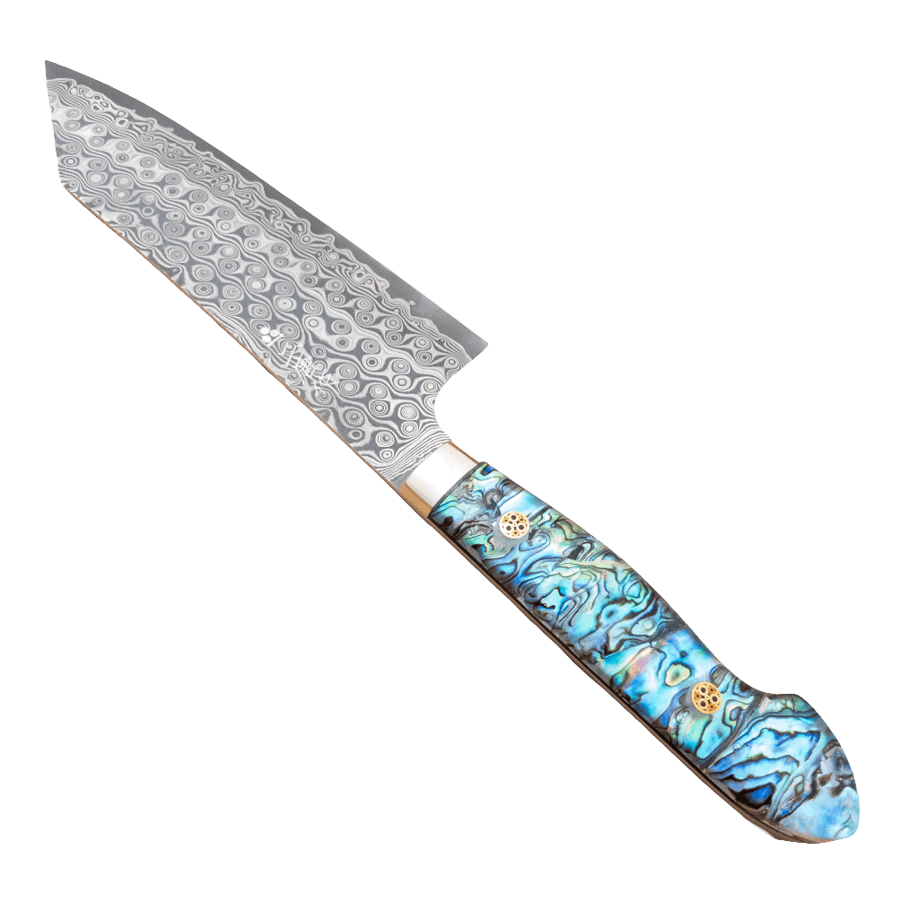 180mm Nigara SG2 Anmon Damascus Bunka Abalone Yo Handle - District Cutlery