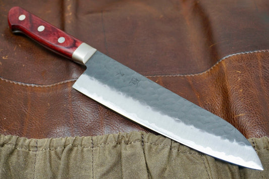 180mm Tsunehisa AS Kurouchi Tsuchime Santoku Yo Handle - District Cutlery