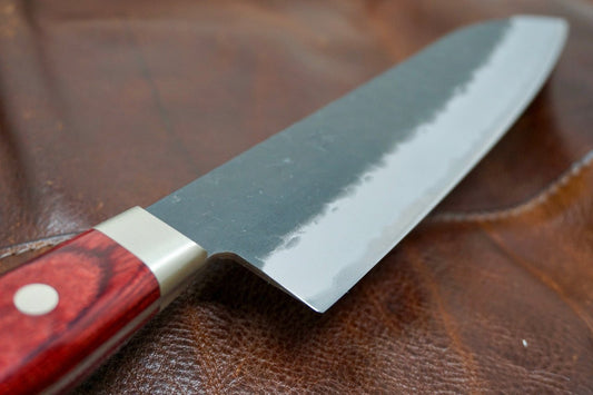 180mm Tsunehisa AS Kurouchi Tsuchime Santoku Yo Handle - District Cutlery