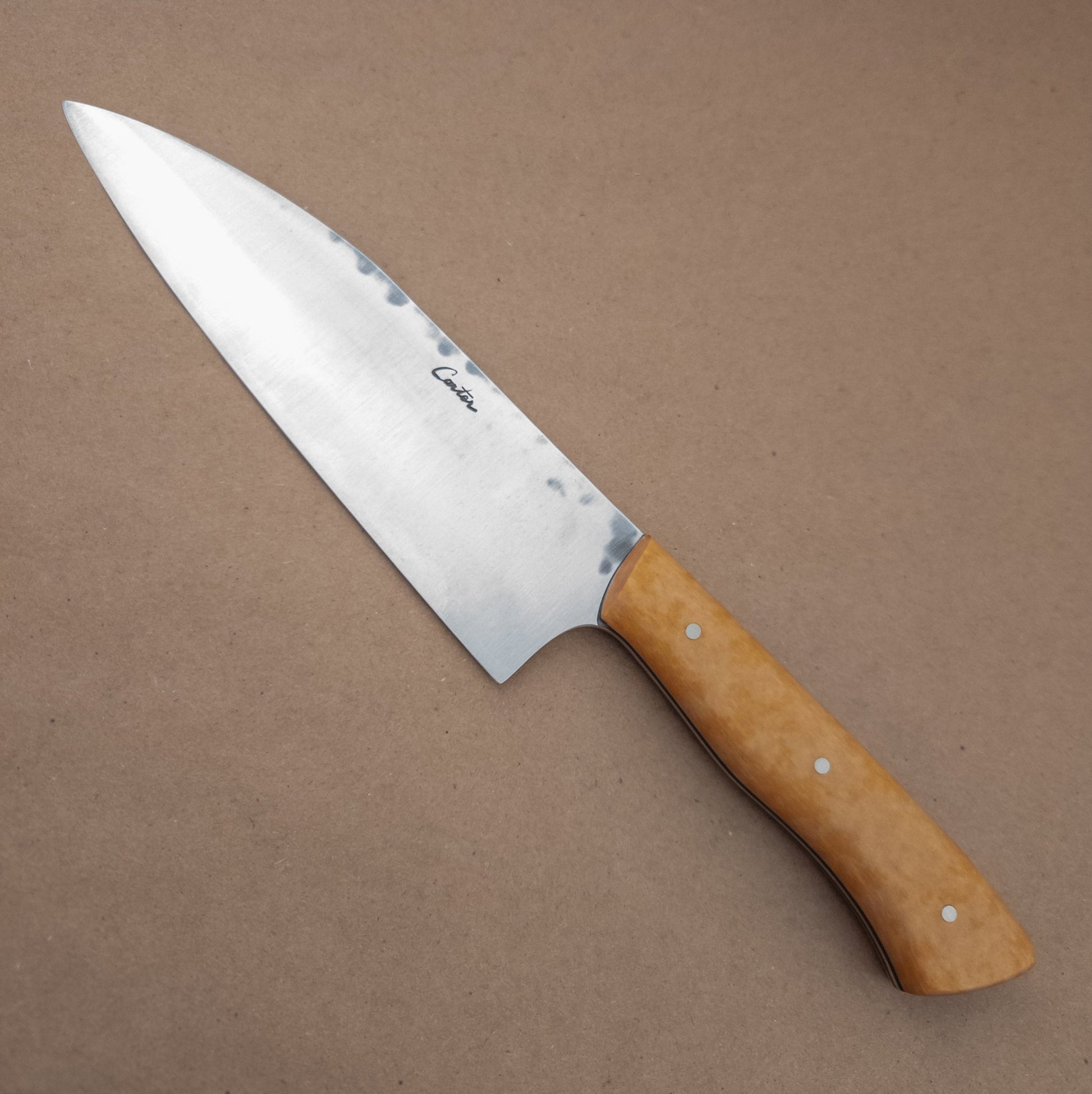 185mm Carter Cutlery Shirogami Gyuto Micarta Yo Handle - District Cutlery