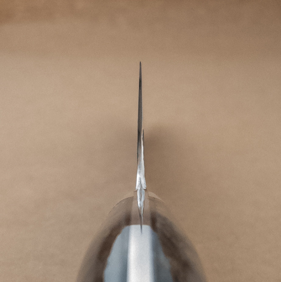 210mm Nigara SG2 Anmon Damascus Gyuto Abalone Yo Handle choil - District Cutlery