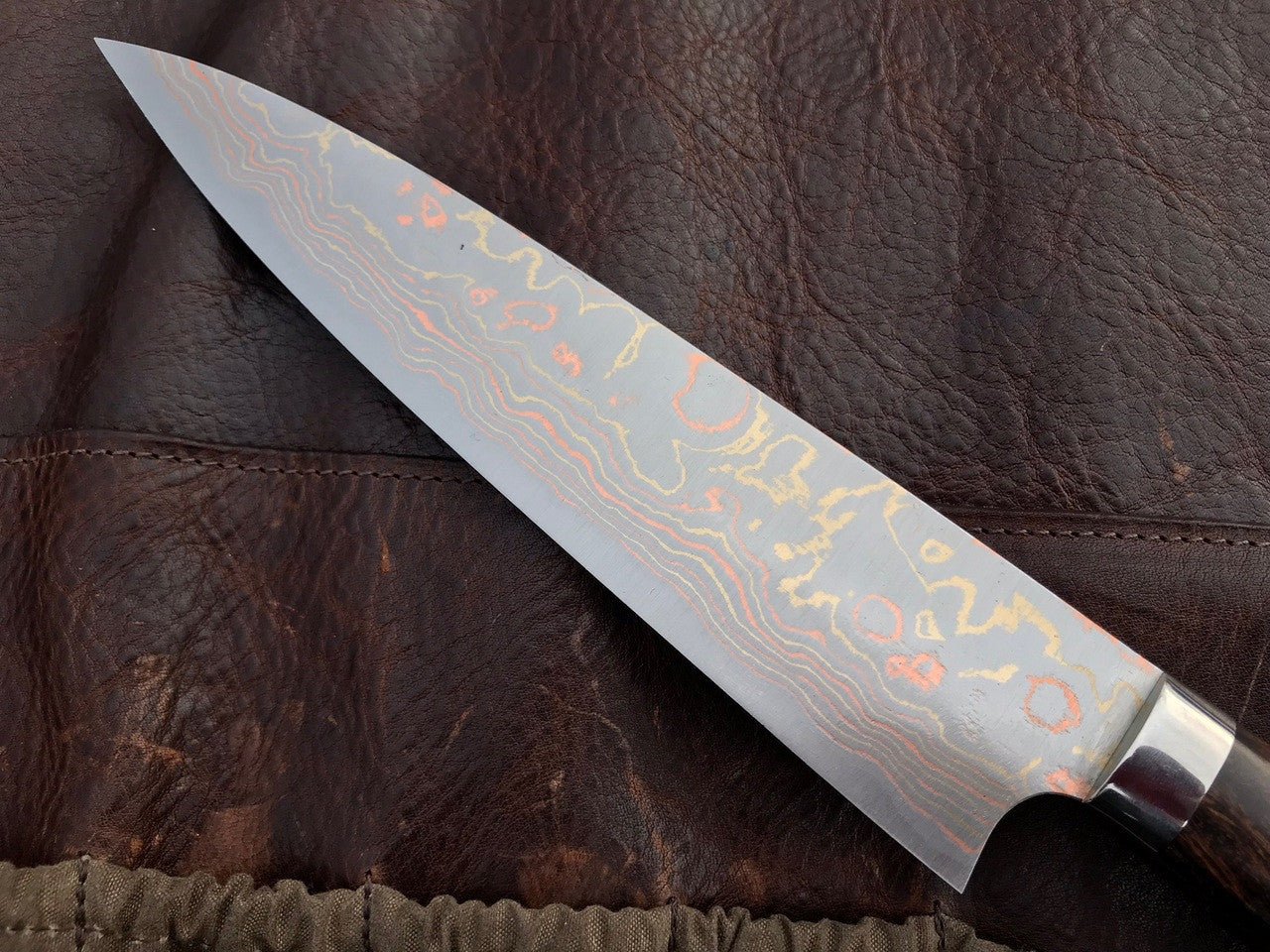 210mm Takeshi Saji Aogami Rainbow Damascus Gyuto Yo Handle - District Cutlery