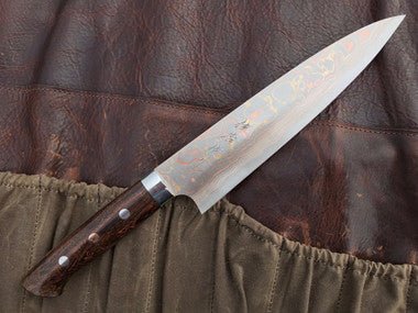 210mm Takeshi Saji Aogami Rainbow Damascus Gyuto Yo Handle - District Cutlery