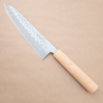 210mm Tsunehisa Shirogami Tsuchime Wa Gyuto left side- District Cutlery