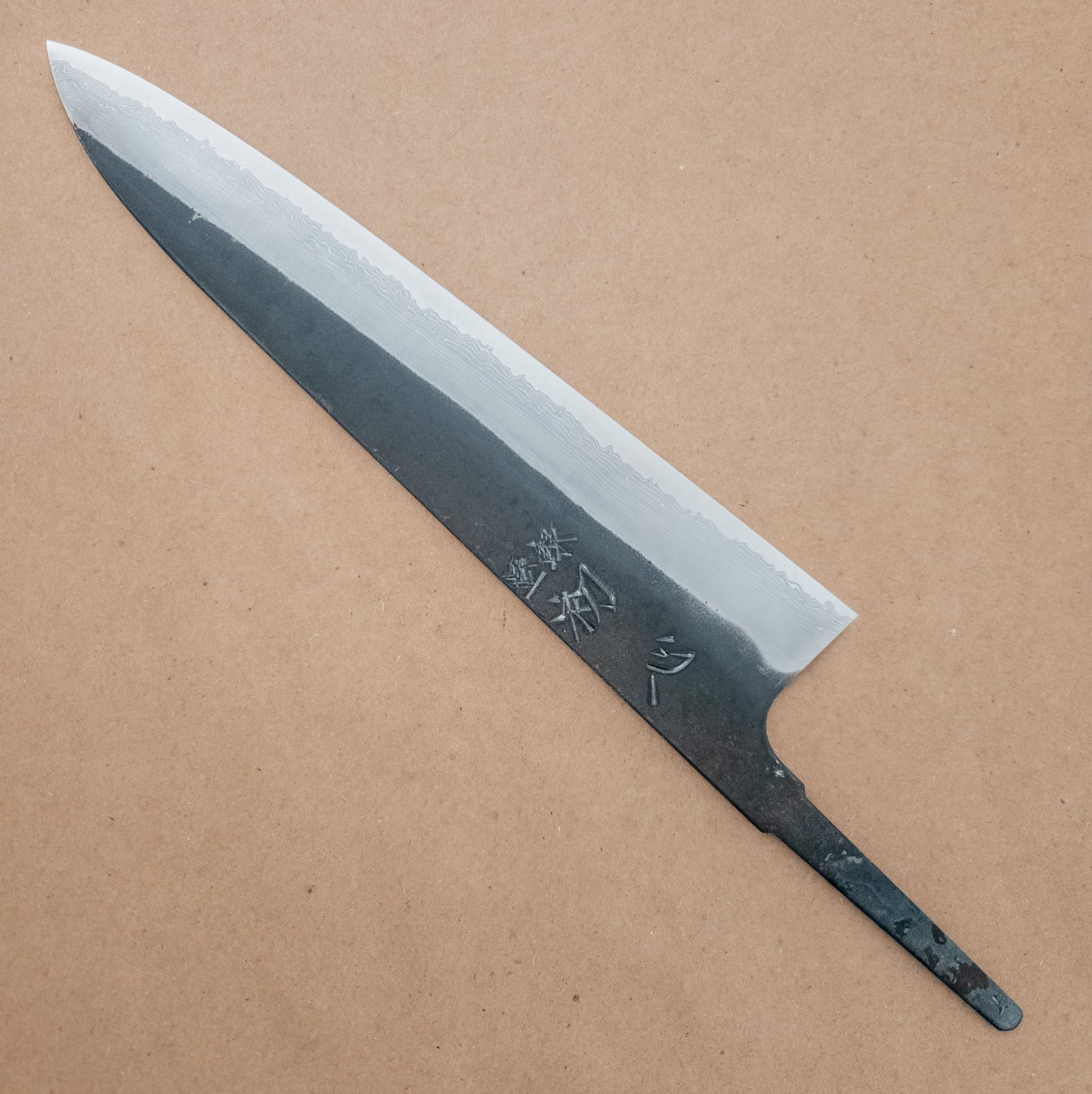 240mm Hatsukokoro Shinkiro Damascus AS Gyuto Blade - District Cutlery