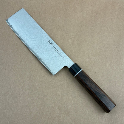 167mm SUNCRAFT SENZO Black VG10 Damascus Wa Nakiri