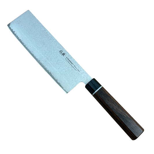 167mm SUNCRAFT SENZO Black VG10 Damascus Wa Nakiri