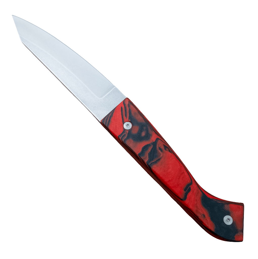 6" Town Cutler Culinary 2.0 Hankotsu - Red and Black Burl G - 10 Handle - District Cutlery