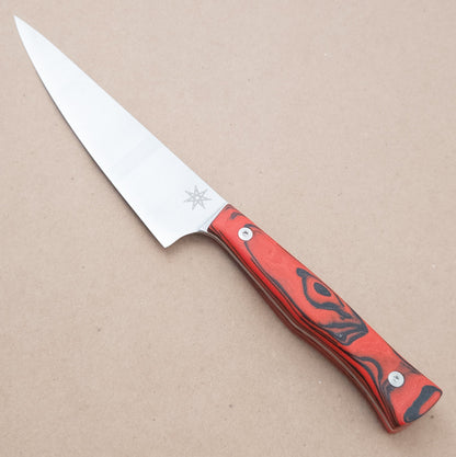 6" Town Cutler Culinary 2.0 Petty Utility - Red and Black Burl G - 10 Handle - District Cutlery