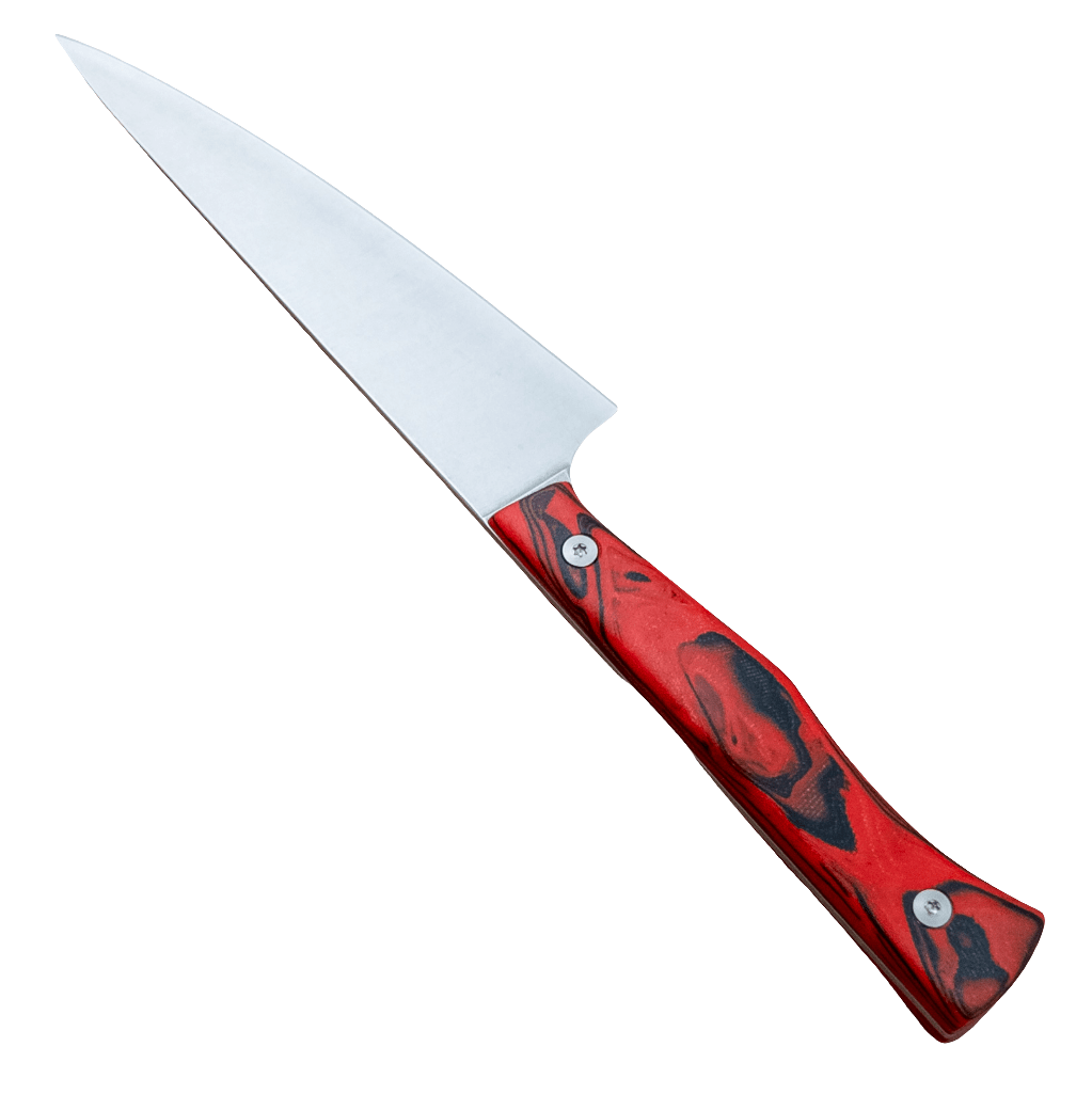 6" Town Cutler Culinary 2.0 Petty Utility - Red and Black Burl G - 10 Handle - District Cutlery