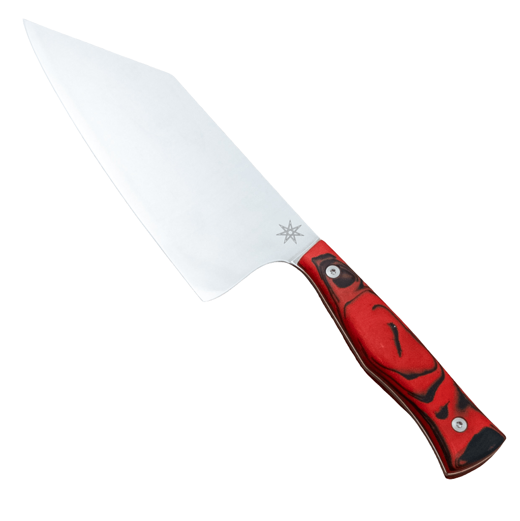 7.5" Town Cutler Culinary 2.0 Chopper Red and Black Burl G - 10 Handle - District Cutlery