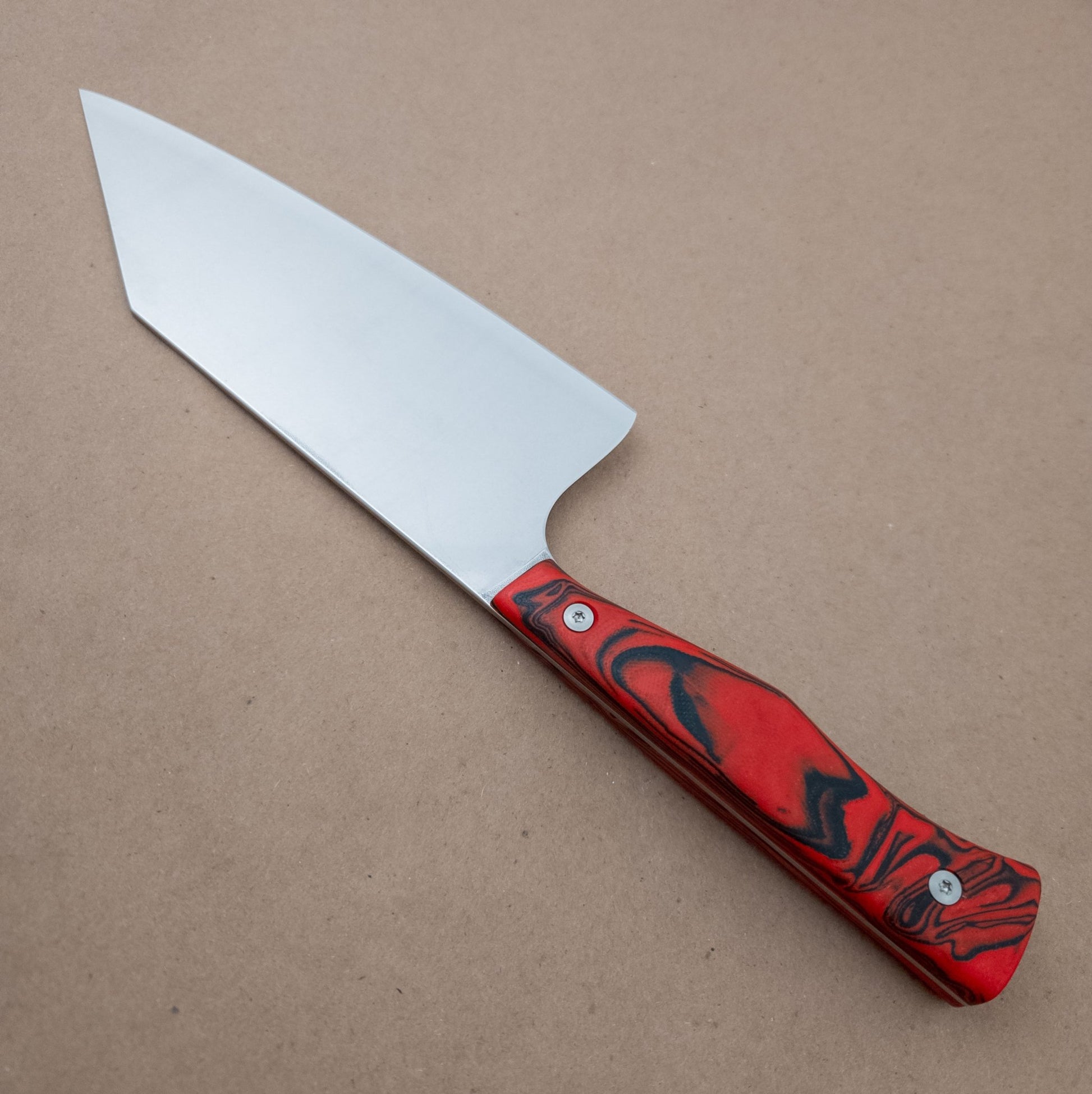 7.5" Town Cutler Culinary 2.0 Chopper Red and Black Burl G - 10 Handle - District Cutlery