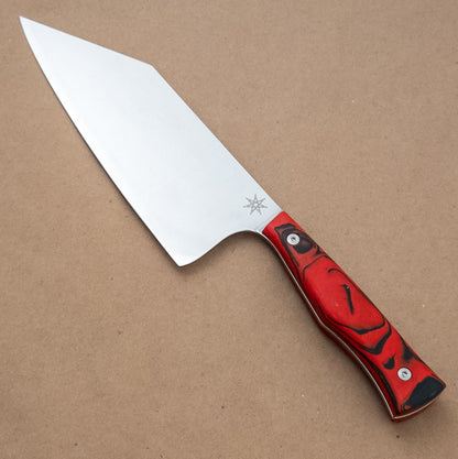 7.5" Town Cutler Culinary 2.0 Chopper Red and Black Burl G - 10 Handle - District Cutlery