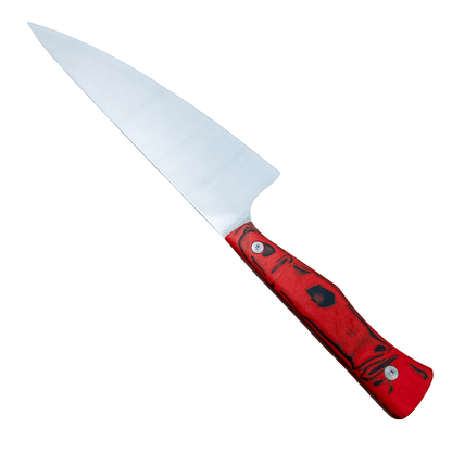 8.5" Town Cutler Culinary 2.0 Chef Red and Black Burl G - 10 Handle - District Cutlery