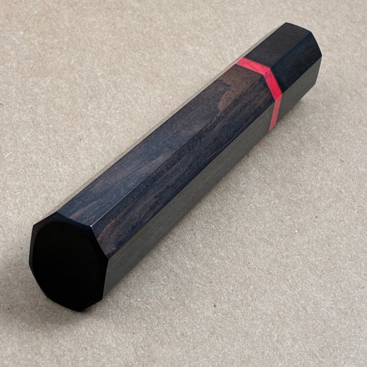Ebony Wa Handle with Red Corian Spacer