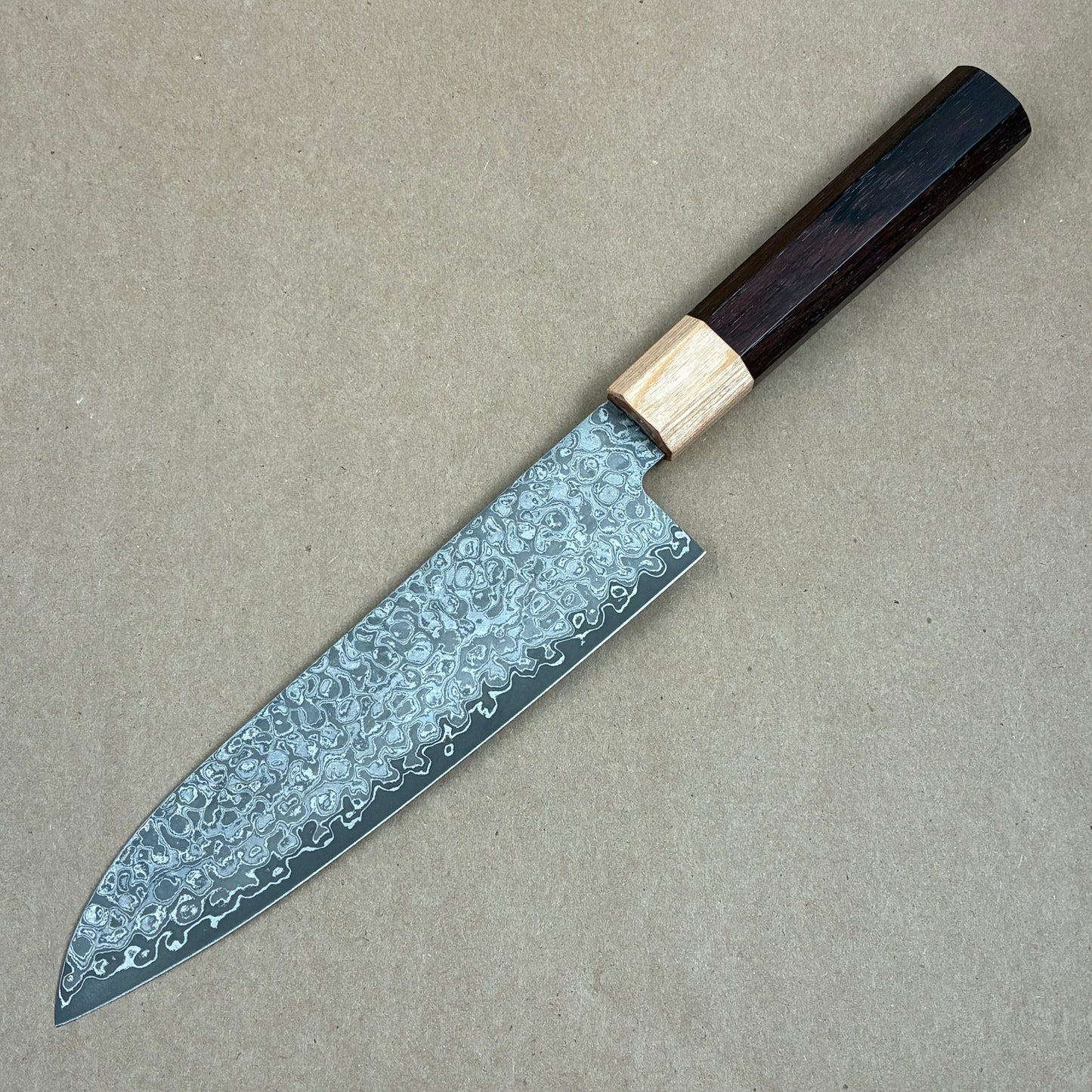 180mm Tsunehisa AUS10 Damascus Wa Santoku