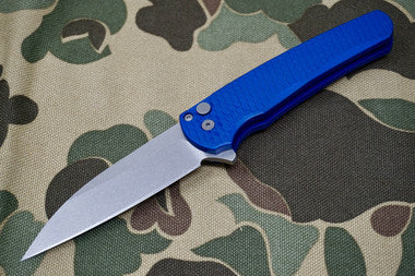 PRO-TECH Malibu Dragon Scale Blue Wharncliffe Flipper 5335BL