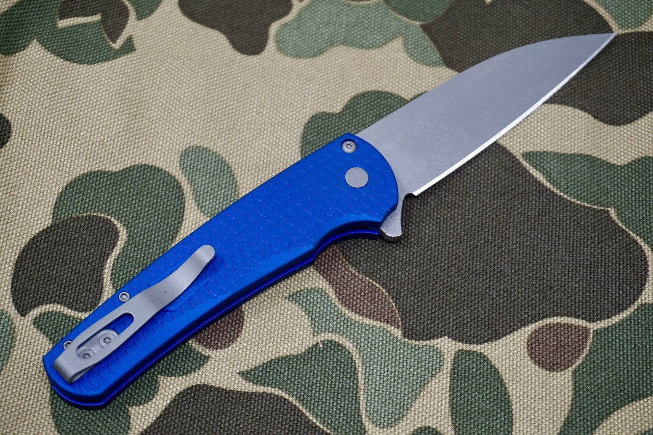 PRO-TECH Malibu Dragon Scale Blue Wharncliffe Flipper 5335BL