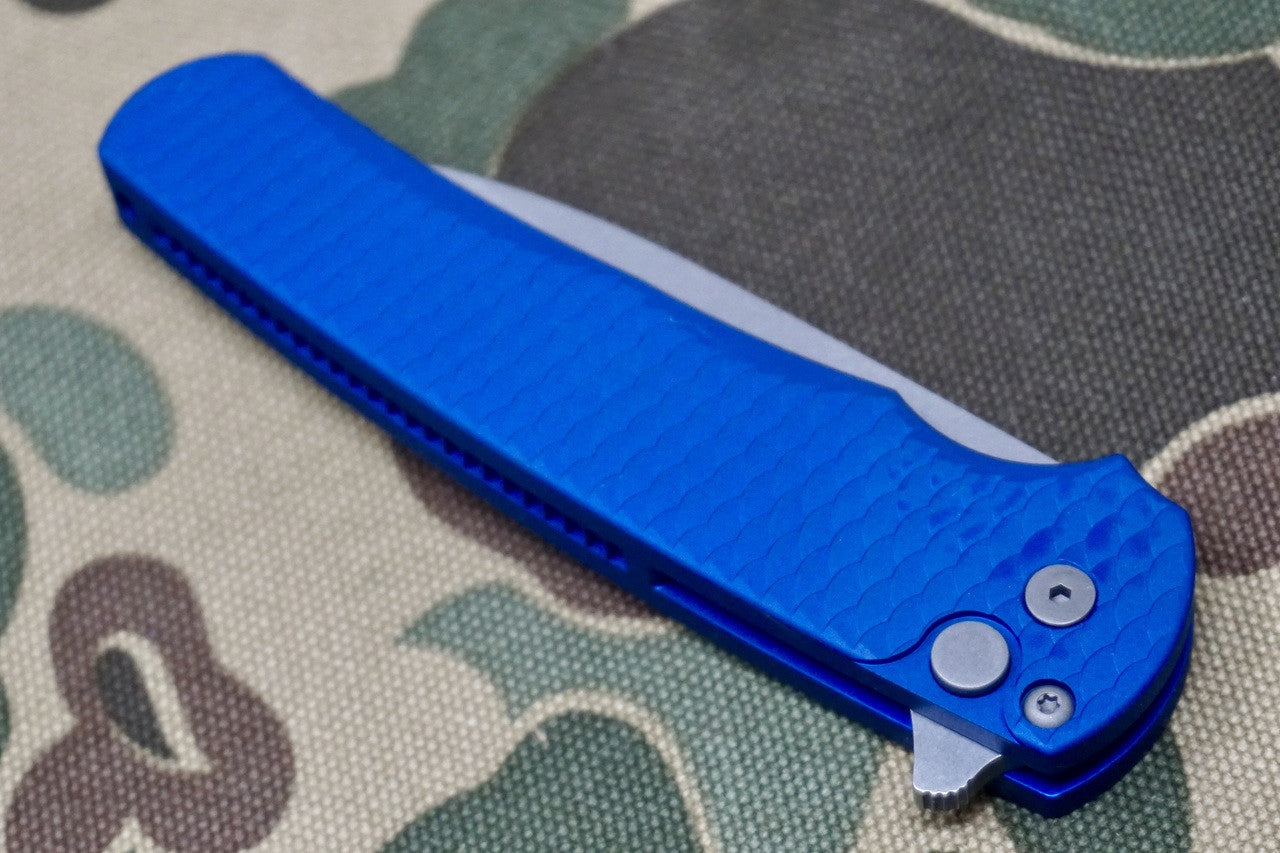 PRO-TECH Malibu Dragon Scale Blue Wharncliffe Flipper 5335BL