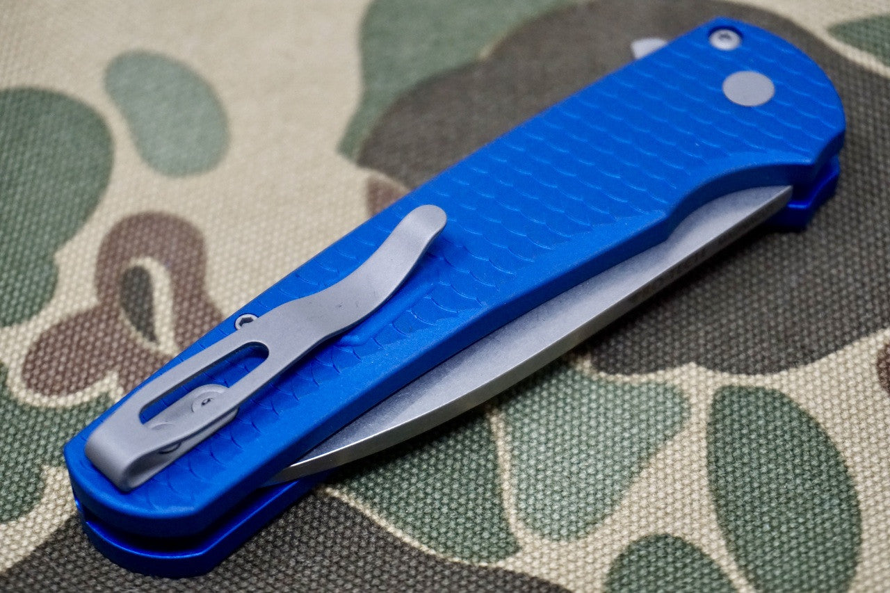 PRO-TECH Malibu Dragon Scale Blue Wharncliffe Flipper 5335BL