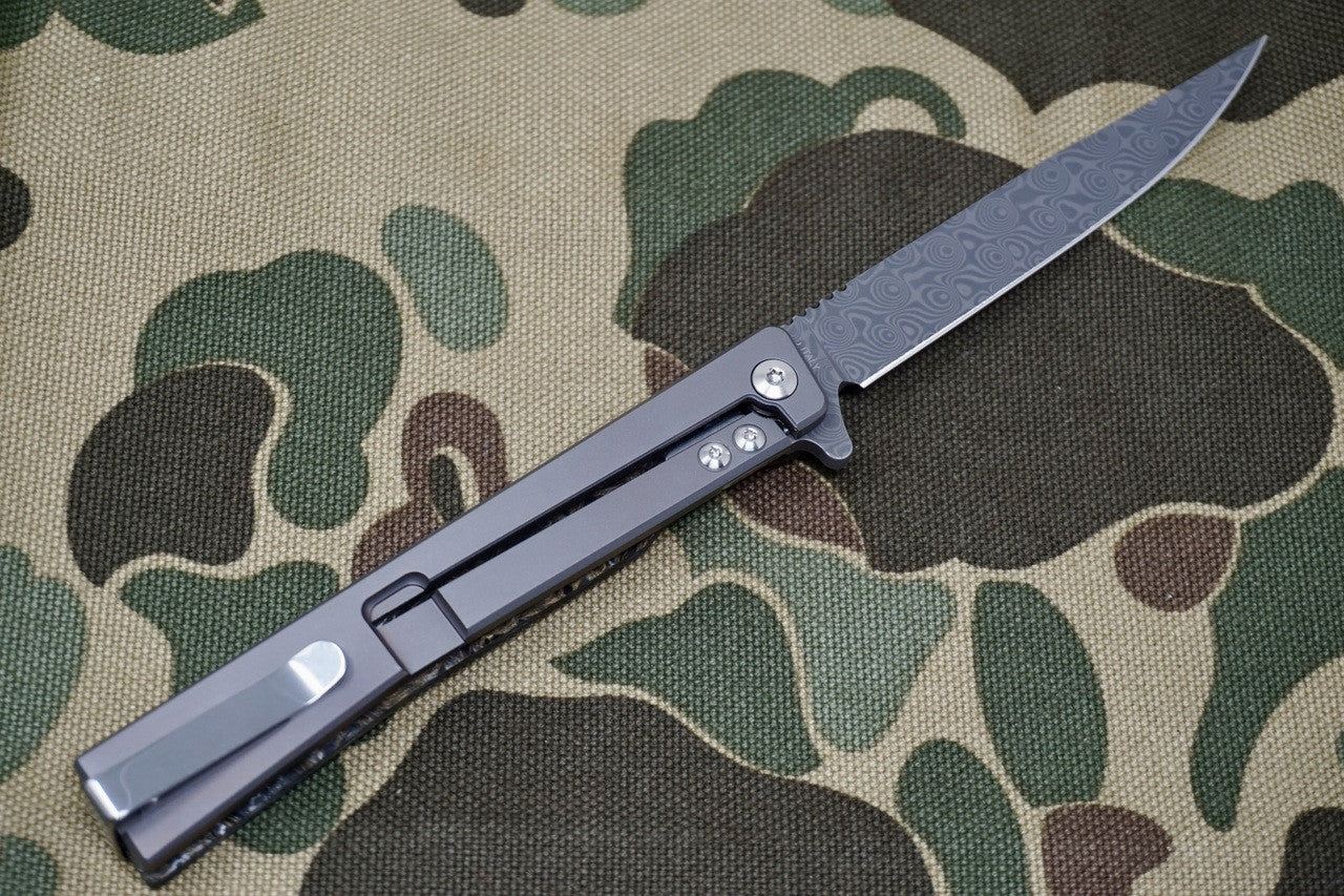 Ocaso Solstice Damascus Bronze Carbon Fiber Flipper