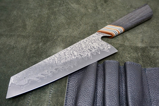 Tre' Hill Double Nickel Damascus-Clad Bunka