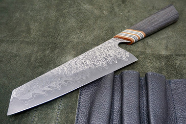 Tre' Hill Double Nickel Damascus-Clad Bunka