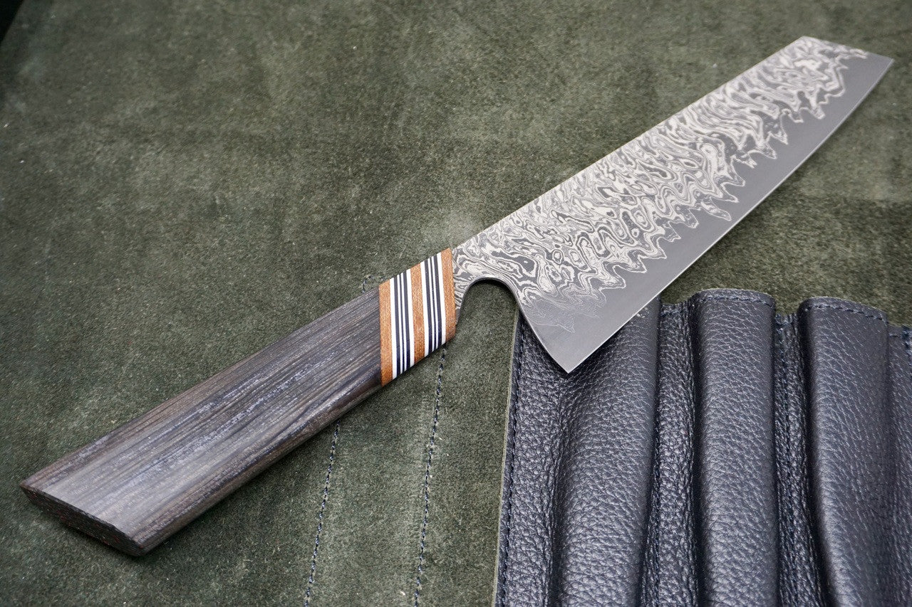 Tre' Hill Double Nickel Damascus-Clad Bunka