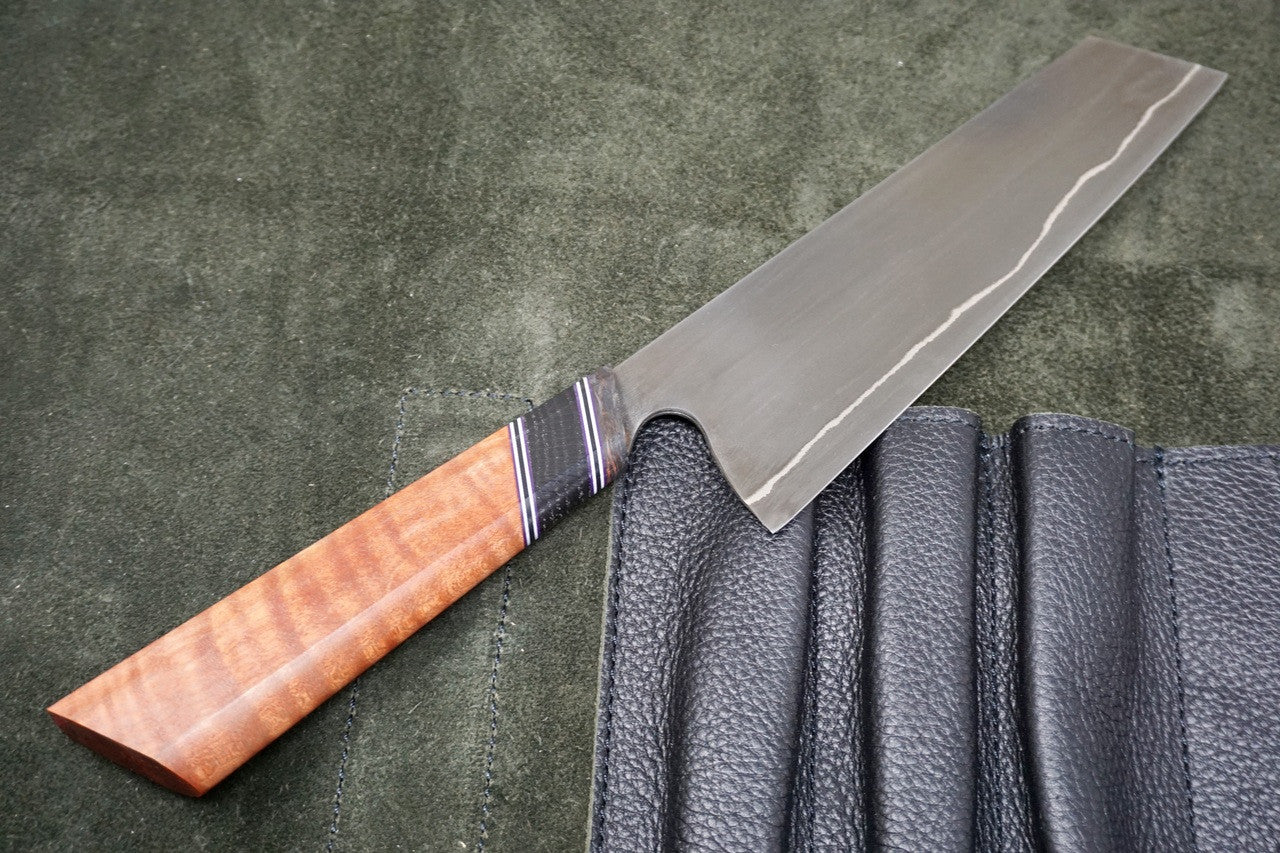 Tre' Hill Chef Knife Curly Maple Bunka