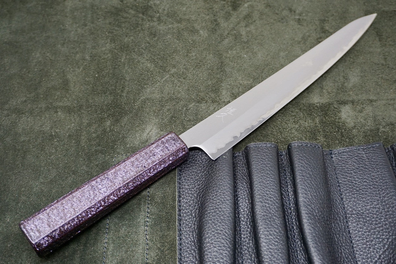 Tsunehisa Shirogami Sujihiki Purple Lacquer