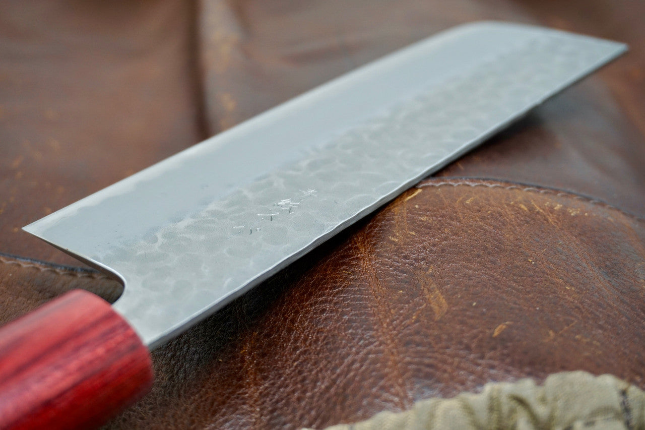 Tsunehisa Tsuchime Nakiri Blue Super Steel Kitchen Knife - 165mm