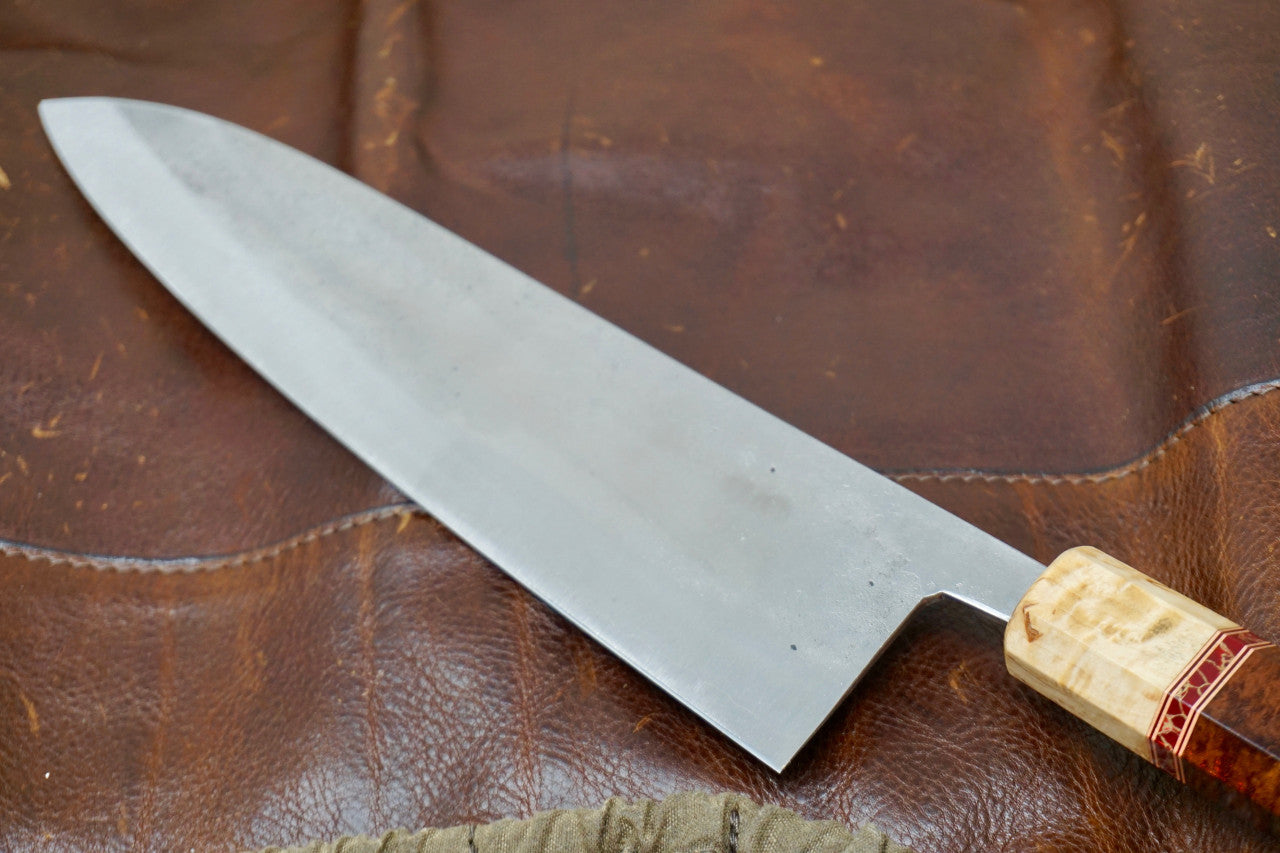 Teruyasu Fujiwara Gyuto Chef Knife 240mm Nishiji - Custom Handle