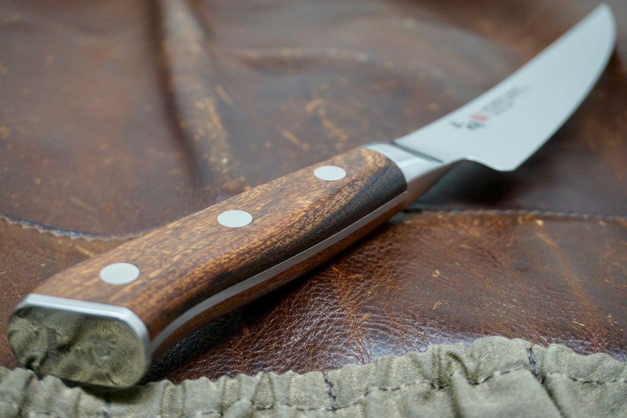 MCUSTA Zanmai Boning Knife - Damascus Clad with Ironwood