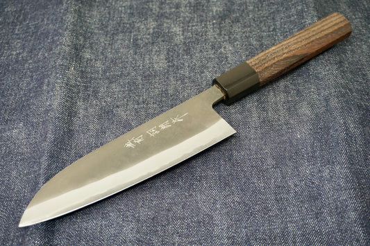 Shiro Kamo Blue Super Santoku - 165mm