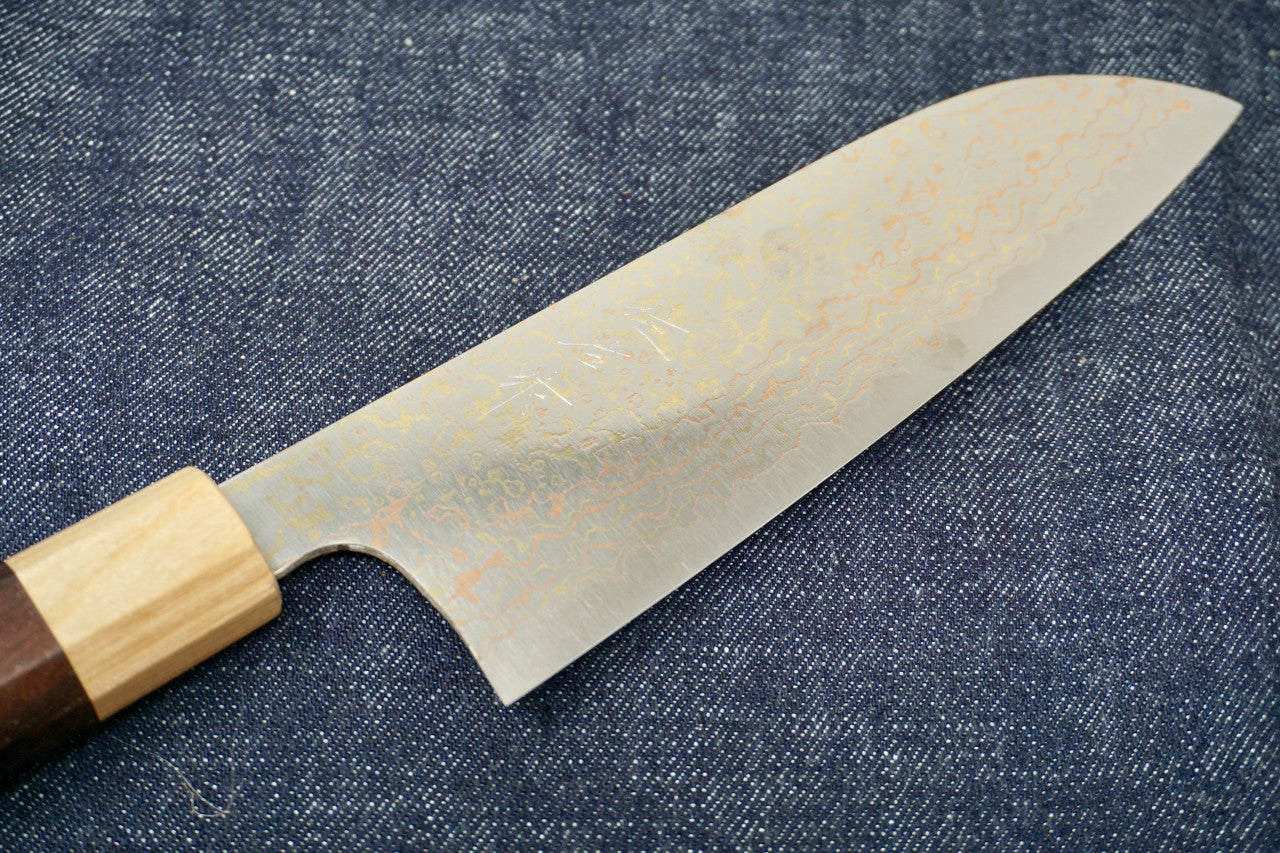 Saji Rainbow Damascus Santoku 165mm VG10