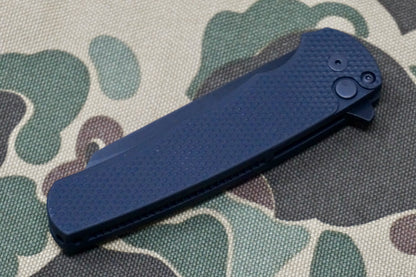 PRO-TECH Malibu Textured Black DLC Reverse Tanto Flipper