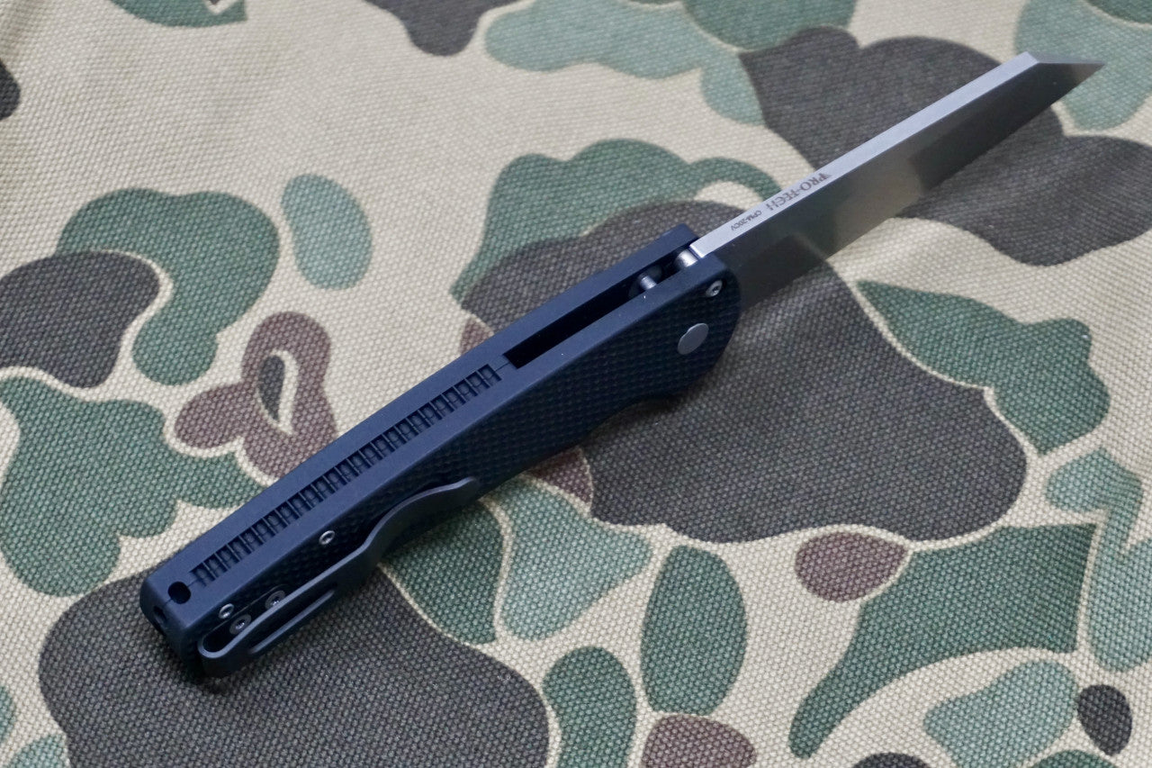 PRO-TECH Malibu Textured Black Reverse Tanto Flipper